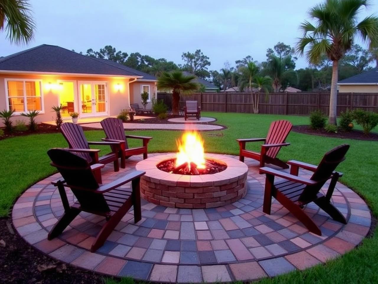Circular Fire Pit Lounge
