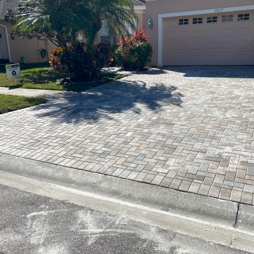 Full Width Paver Driveway