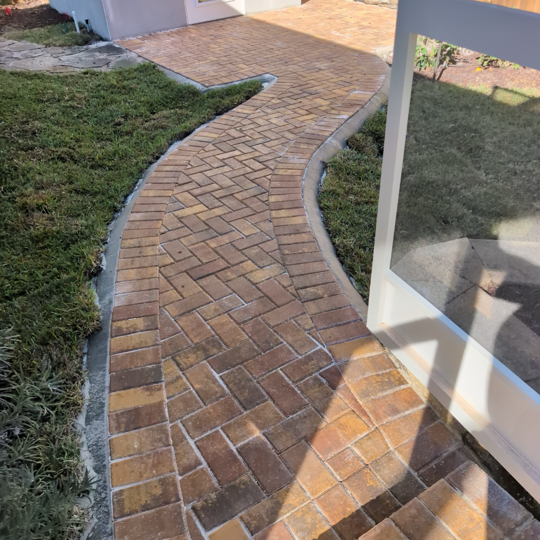 Curved Herringbone Walkway