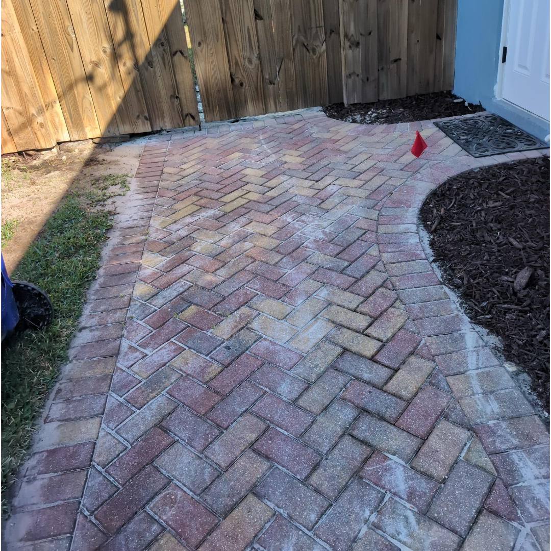 Backyard Herringbone Landing